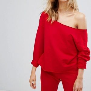 ASOS basic red sweatshirt